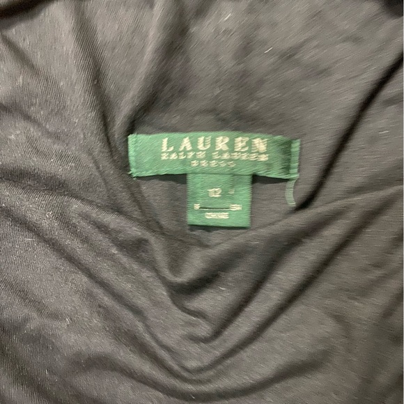 Ralph Lauren Stretch Black Cowl Neck Long Sleeve Bodycon Dress Size 12 - Picture 6 of 10